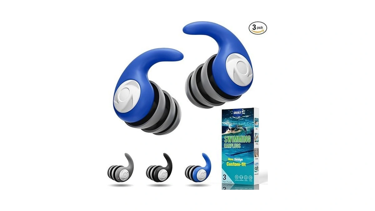 Waterproof Swimming Ear Plugs For Adults - 3 Pairs Of