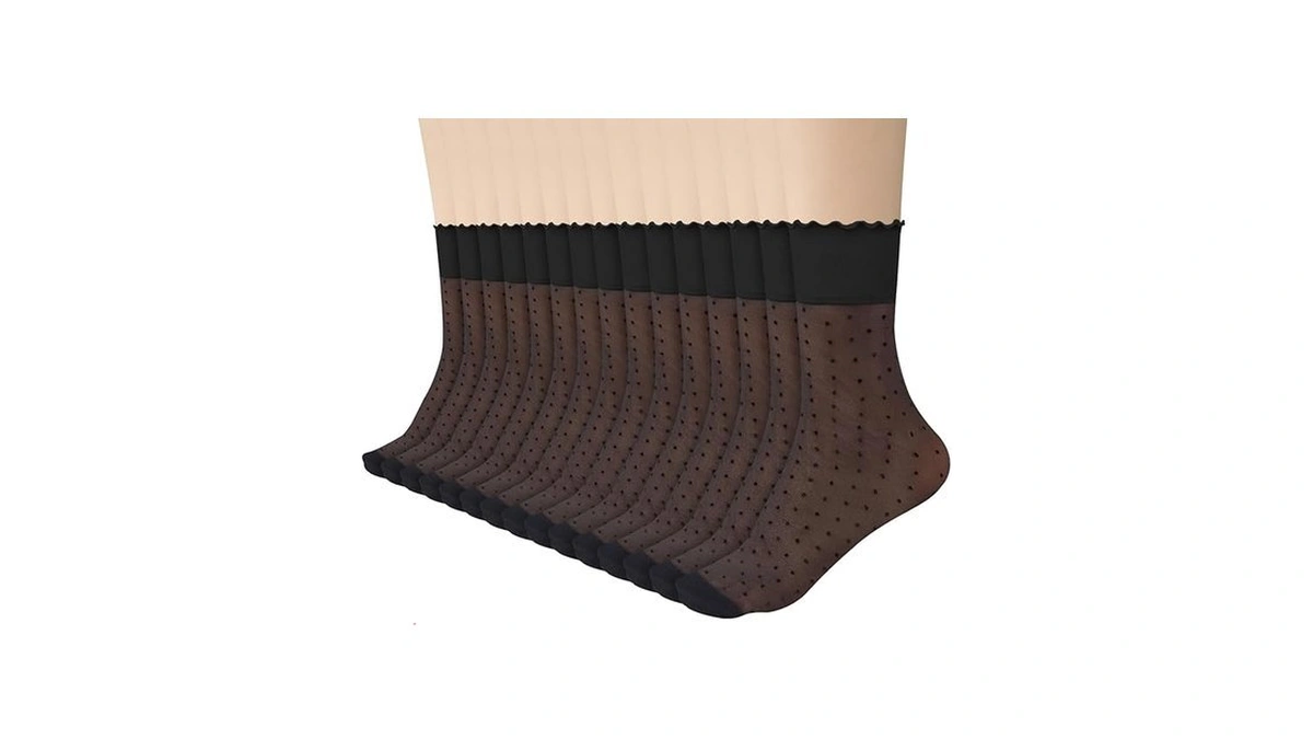 Justay 15 Pairs Sheer Ruffle Socks Woman Summer Cool See