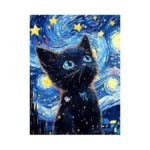 Sanyun Cat Diamond Art Kits For Adults,starry Night Diamond Painting