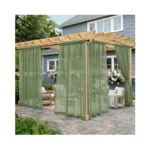 Awnmeow Outdoor Sheer Curtains For Patio Waterproof, 2 Panels Rod