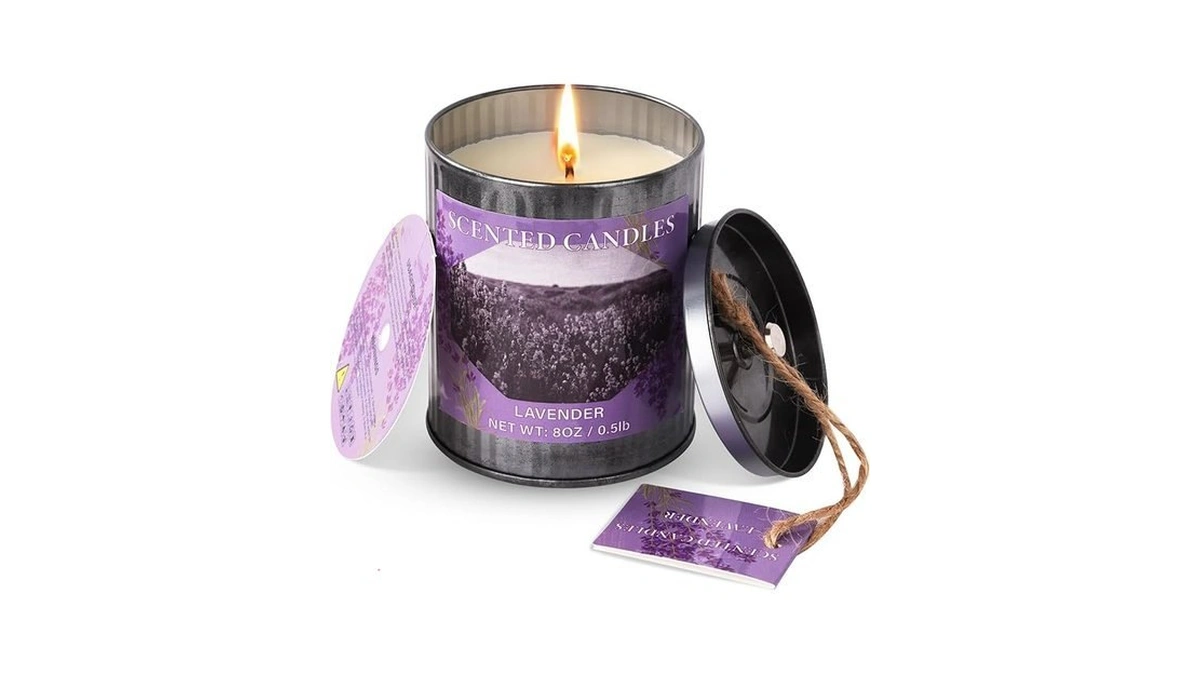 Scented Candles For Home, 8oz Soy Candle, 50h Burn, Lavender