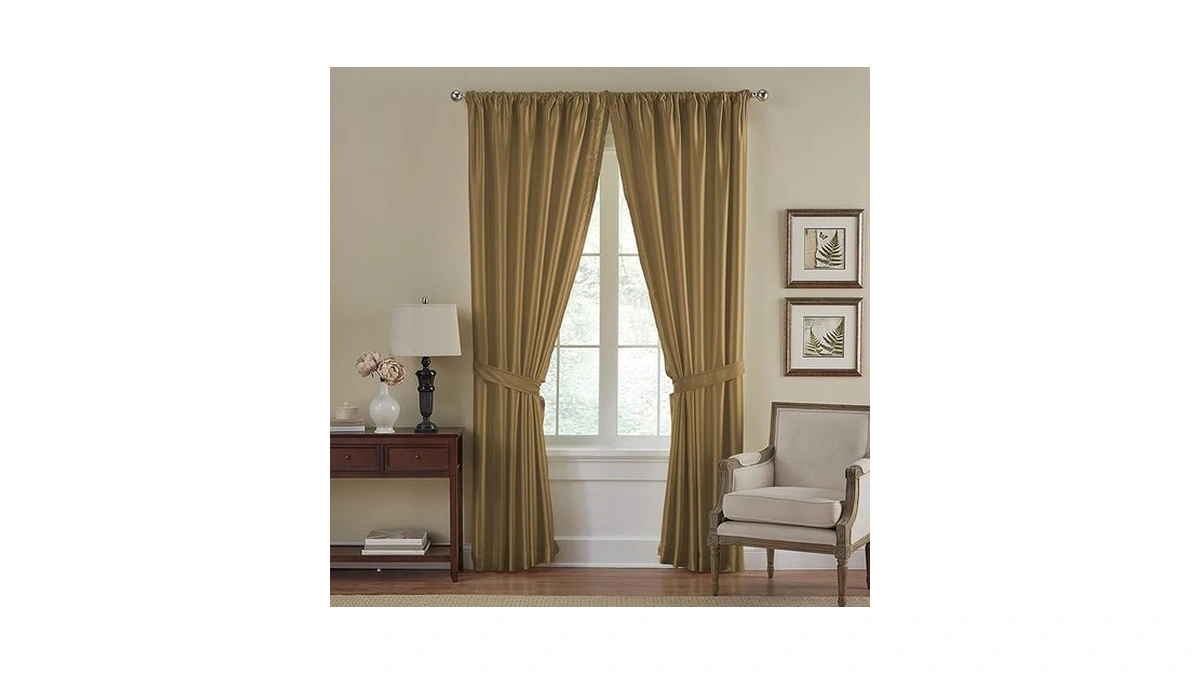 Elrene Home Fashions Versailles Faux-silk Room-darkening Curtain Panel, Blackout Curtain