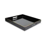 Spsyrine Black Decorative Tray For Living Room, Square Modern Plastic