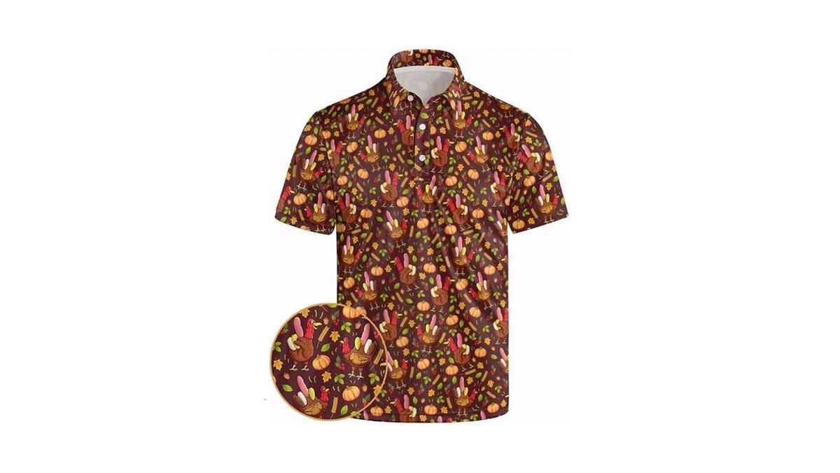 Funny Turkey Golf Shirts For Men Fun Golf Polo Shirts