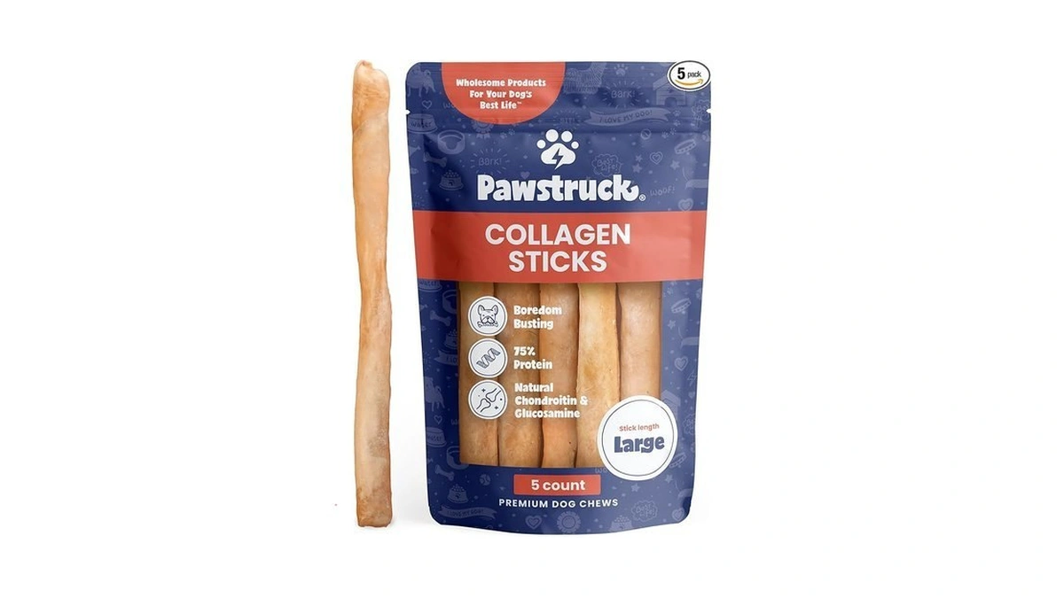 Pawstruck Natural Large 12" Beef Collagen Sticks For Dogs β