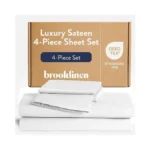 Brooklinen Luxury Sateen 4 Piece Sheet Set - 100% Cotton