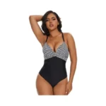 Shaperin Women's One Piece Bathing Suits Tummy Control Swimsuit Crisscross