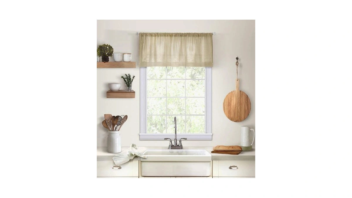 Elrene Home Fashions Cameron Linen Window Valance, 60" W X