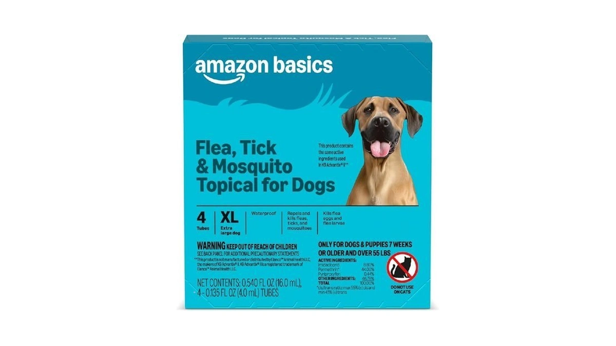 Amazon Basics Preventative Flea, Tick & Mosquito Topical Treatment For