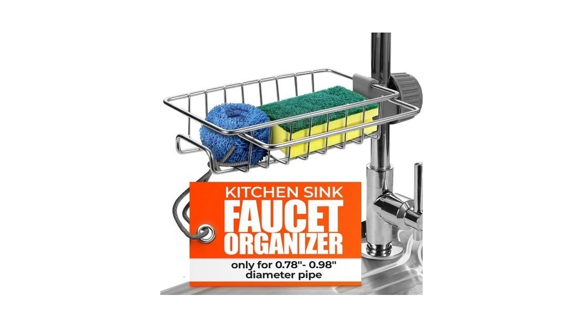 Faucet Sponge Holder For Kitchen Sink - Fits For 0.78"-0.98"