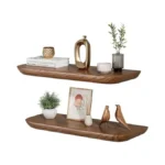 Hrbjunuo Solid Walnut Floating Shelves For Wall 16.5 Inch Set