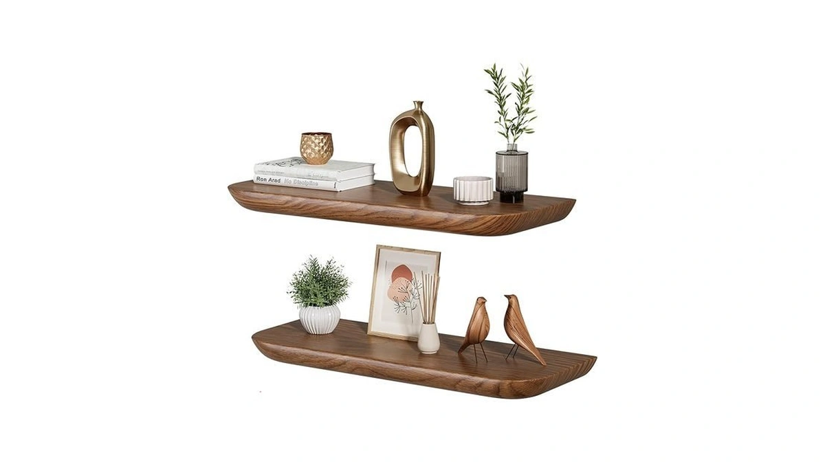 Hrbjunuo Solid Walnut Floating Shelves For Wall 16.5 Inch Set