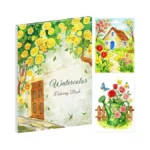 Elfew Flower & Landscape Watercolor Workbook, Watercolor Coloring Books For