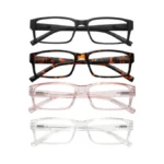 Wenlcck Rectangle Reading Glasses For Men And Women With Spring