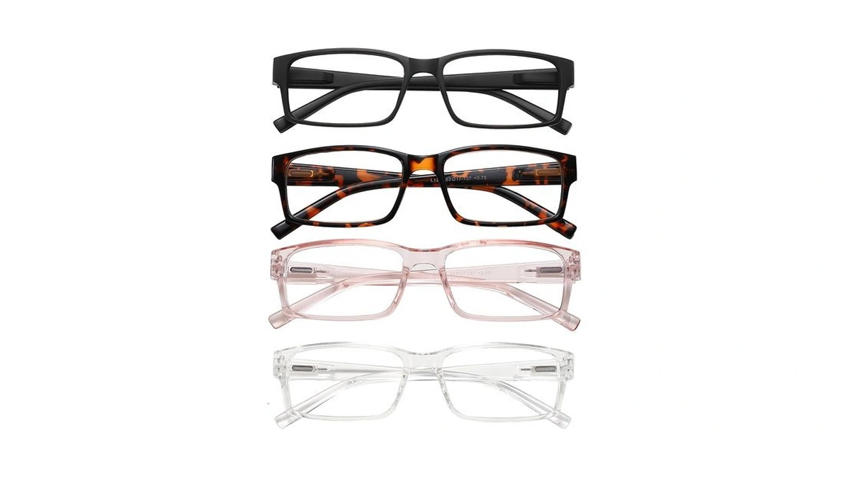 Wenlcck Rectangle Reading Glasses For Men And Women With Spring