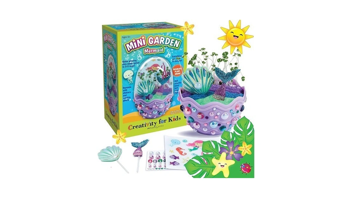 Creativity For Kids Mini Garden: Mermaid Terrarium Kit - Mermaid