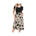 Wneedu Women 2026 Summer Dress Midi Casual Flowy Tiered A