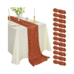 12pcs Cheesecloth Table Runner Gauze Boho Rustic 35x120 Inch Long