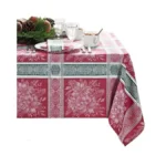 Elrene Home Fashions Poinsettia Plaid Red/green Holiday Christmas Woven Jacquard