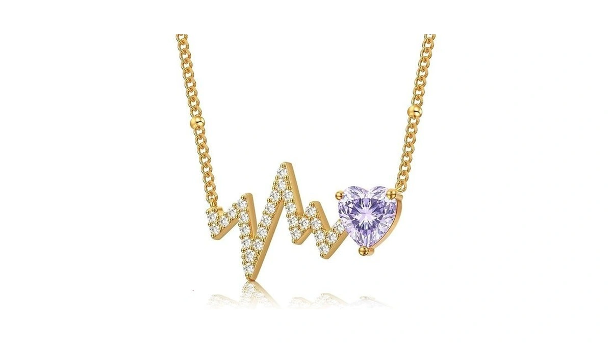 Helirose Heart Necklace For Women, Gold Necklace 18k Gold Plated,