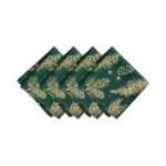 Elrene Home Fashions Pine Leaf Metallic Foil Printed Fabric Holiday/christmas