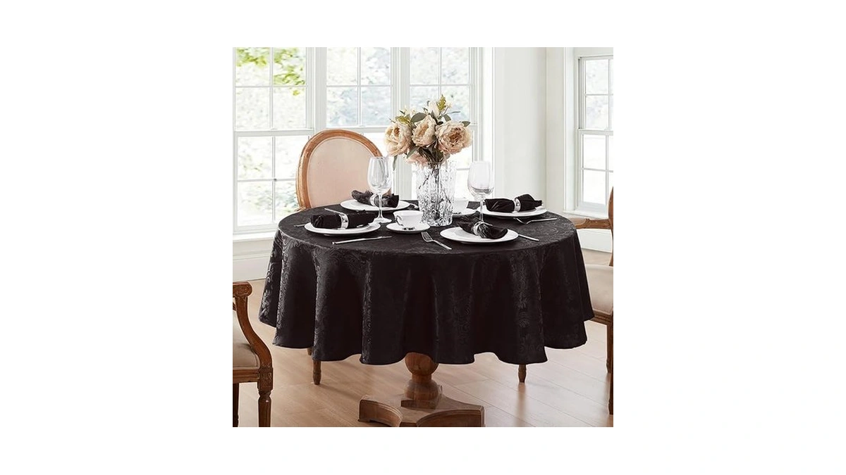 Elrene Home Fashions Caiden Elegance Damask Waterproof, Stain & Wrinkle