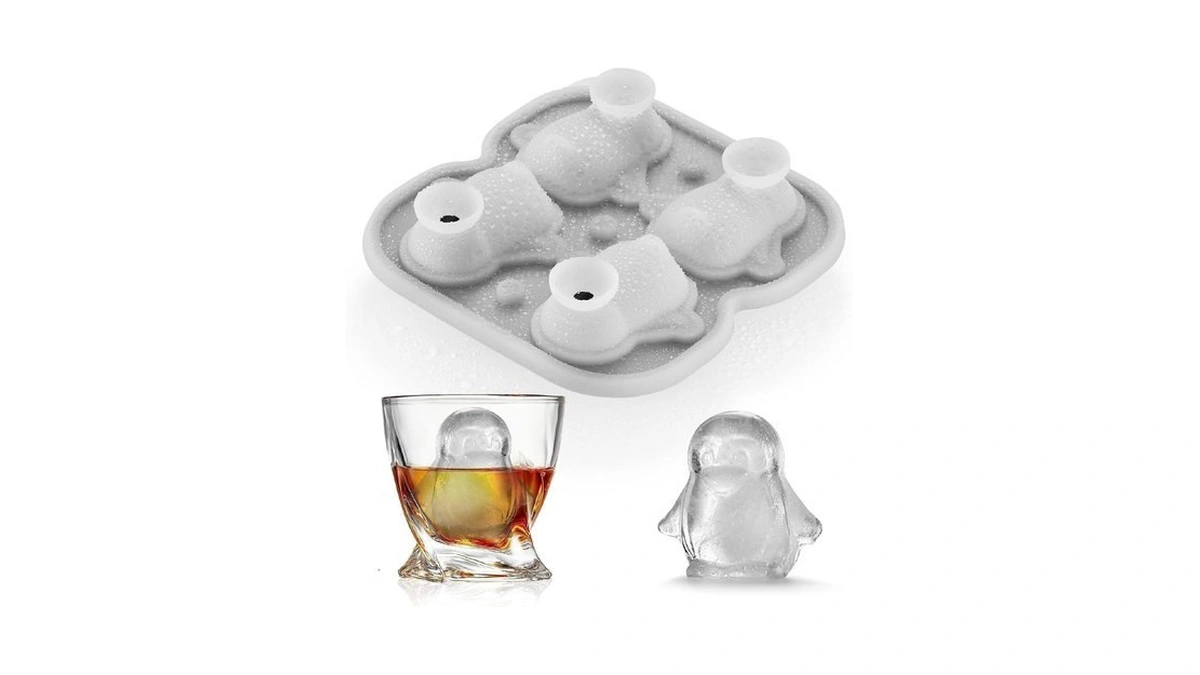 Acookee Penguins Ice Cube Tray Fun Shapes, Odd Novelty Cute