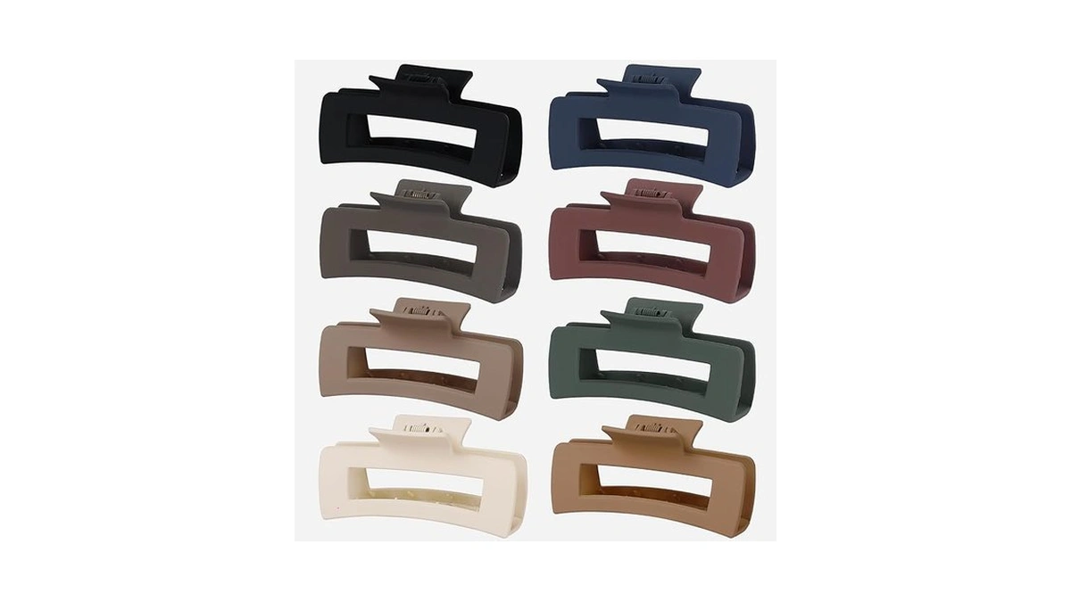 Chandat 8 Pcs Medium Hair Clips, 4.1 Inch Colorful -