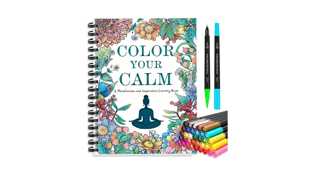Coloring Books For Adults With 36 Dual-tip Markers, 30 Patterns