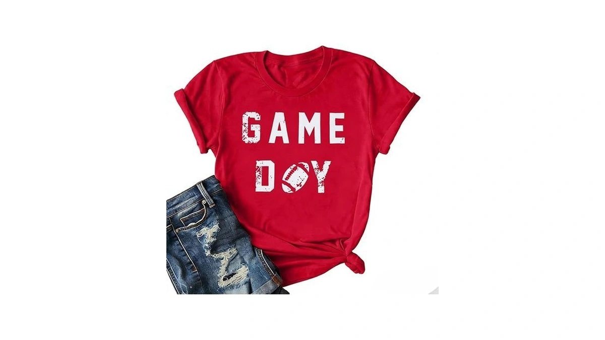 Game Day Football Tshirt Woman Sunday Funday Shirts Vintage Football