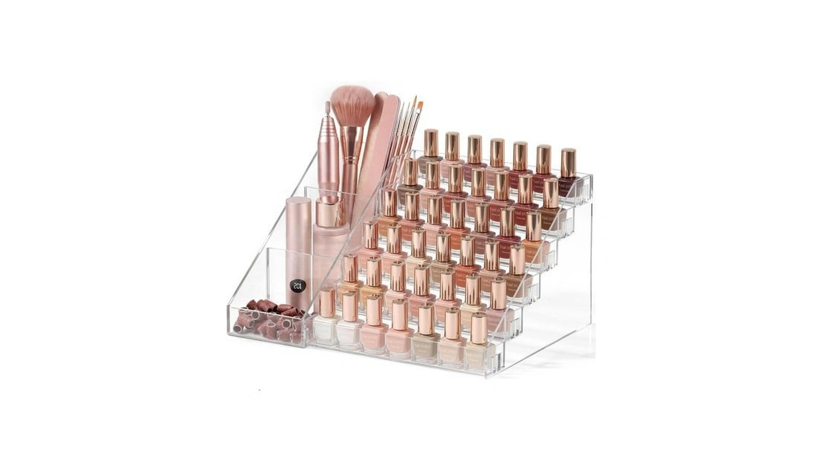 Hblife 6 Tier Nail Polish Organizer With Nail Supplies Organizer,