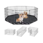 Dog Pen Pet Playpen Dog Fence Indoor Foldable Metal Wire