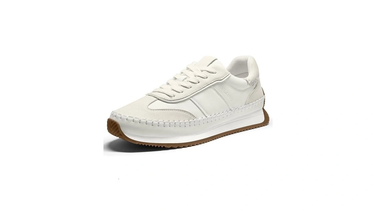 Vilanva Women's White Fashion Sneakers Casual Tennis Shoes With Non-slip