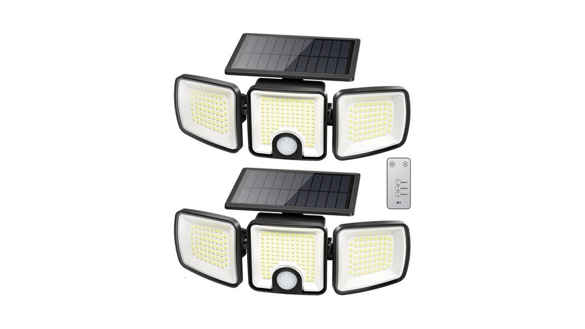 Brightown 2 Pack Solar Outdoor Lights, 2500lm 223 Led Solar