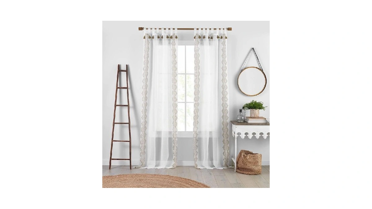 Elrene Home Fashions Shilo Sheer Boho Tab-top Window Curtain Panel