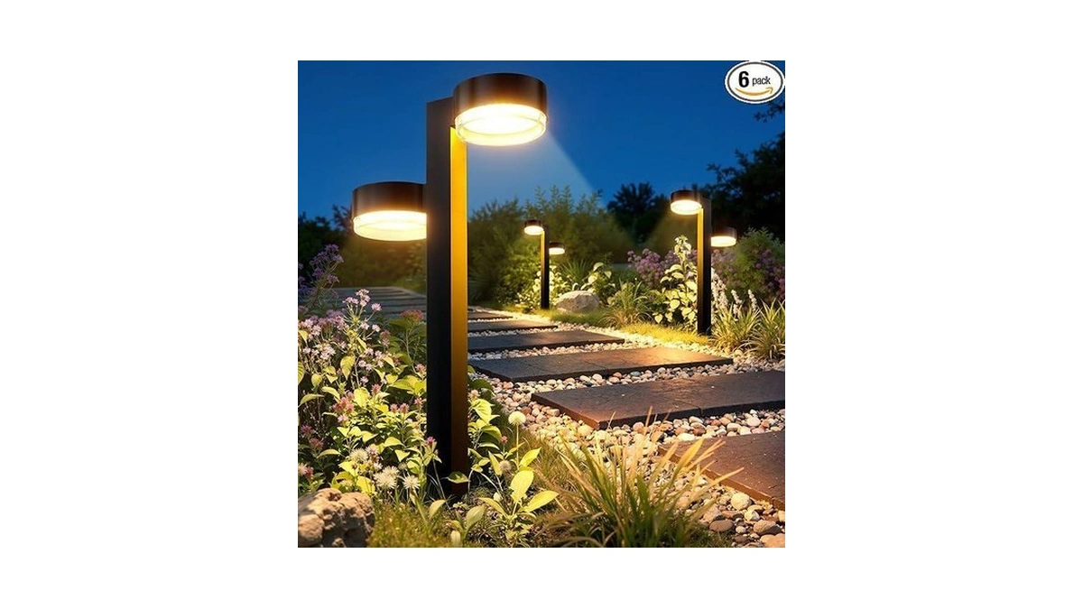 Tuyluxe Bright Solar Pathway Lights Outdoor, 6 Pack With 12