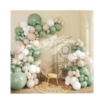 Crossfingers Sage Green White Balloon Garland Arch Kit,145pcs Green Sand