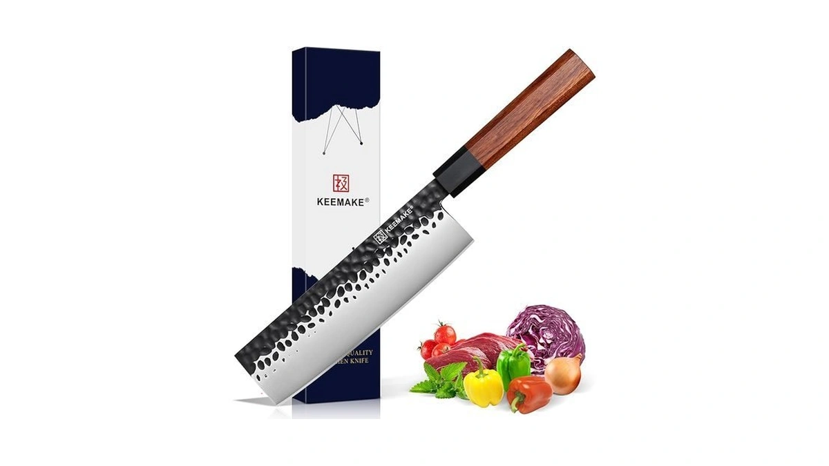 Keemake Nakiri Knife 7 Inch - Vegetable Knife Japanese 440c