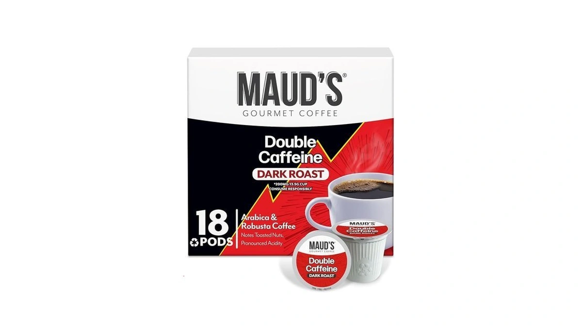 Maud's Double Caffeine Coffee Pods, 18 Ct, Dark Roast Coffee