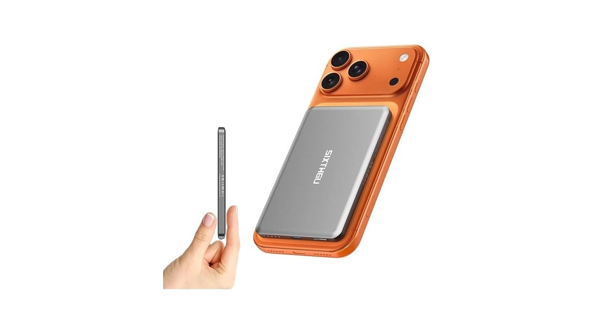 Sixthgu Magnetic Portable Charger, Ultra Slim 5,000mah Wireless Power Bank,