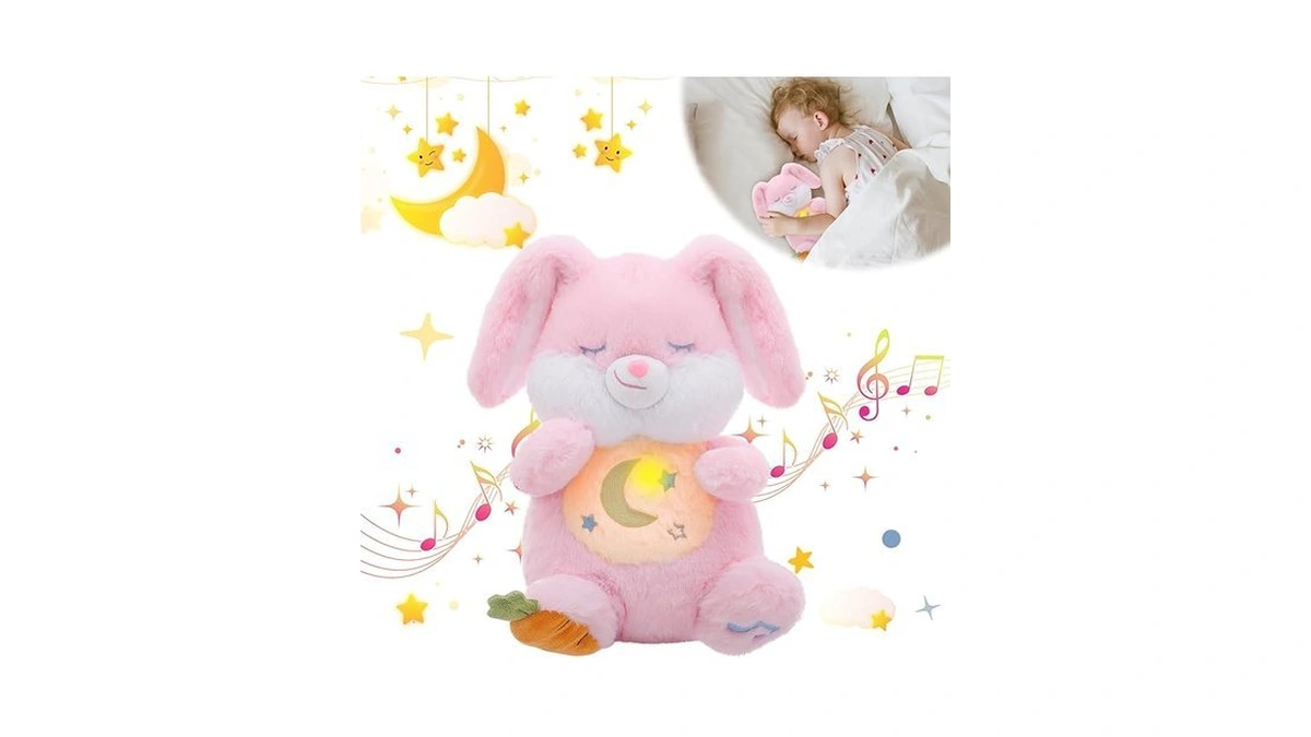 Miaodam Soothing Cuddle Plush Toy, Breathing Stuffed Animal Bunny Plush
