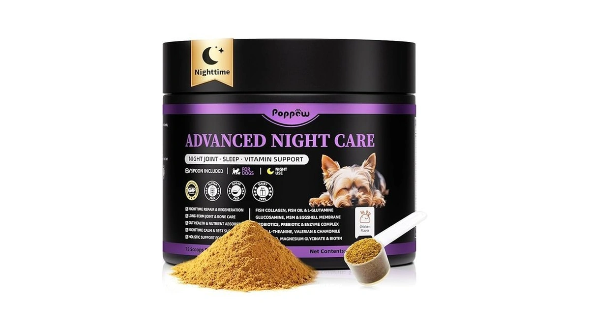 Poppaw Dog Vitamins And Supplements For Nighttime Repair, Calming, Joint,