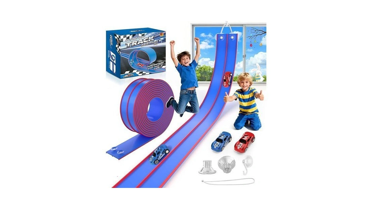 Dkoxt 15 Ft Flexible Race Track For Kids, Diy Car