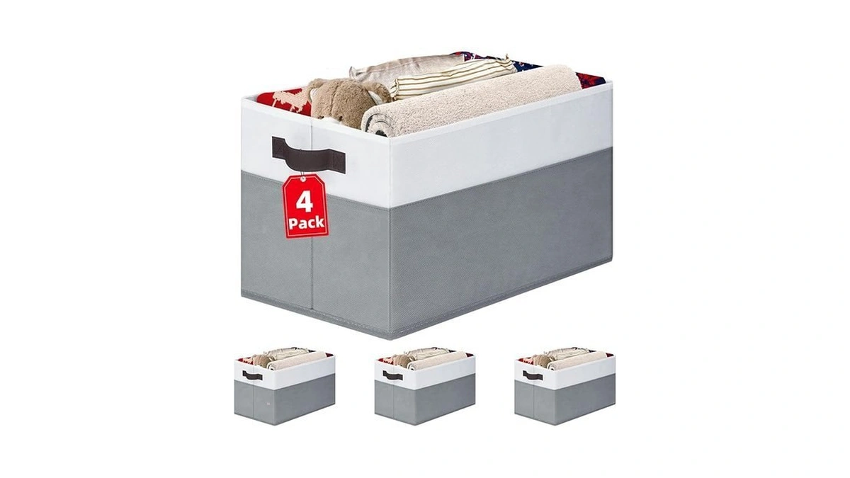 4 Pack Large Closet Storage Baskets Bins For Shelves |