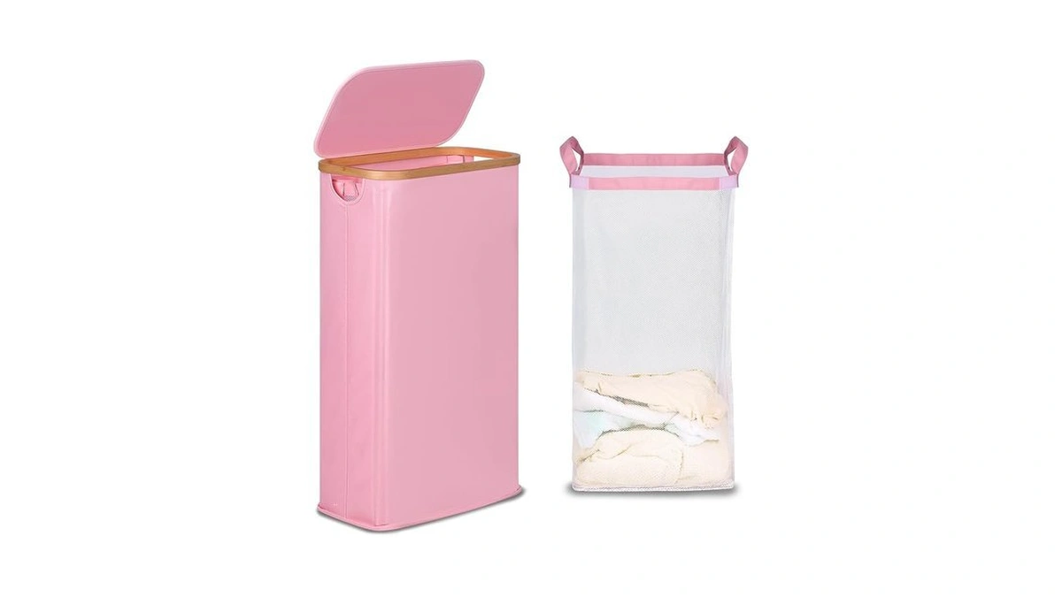 Efluky Slim Laundry Basket With Lid, Narrow Laundry Hamper With