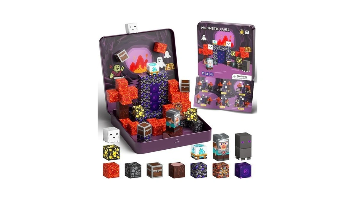 Wmxdu Mini Magnetic Blocks, Magnetic Cubes Game With Iron Box