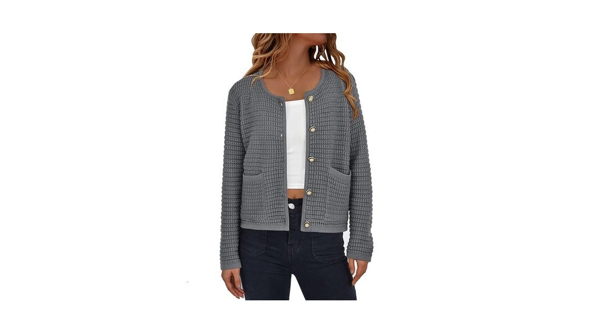 Prettygarden Women's Knit Cardigan Sweaters Fall Fashion Long Sleeve Open