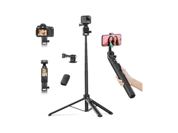 Jishane 70" Camera Tripod For Gopro Stand, Extendable Action Camera