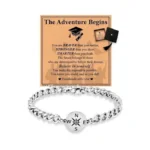Esrial Graduation Gifts - Compass Cuban Link Chain Stainless Steel