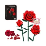 Eafzv Mother's Day Flowers Bouquet Building Set, 3 Artificial Red